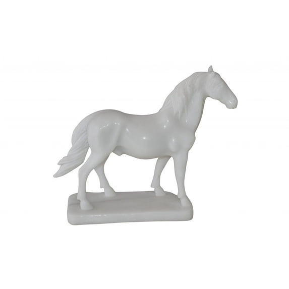 Standing Horse Made of White Marble Size: 11" x 5" x 9"H