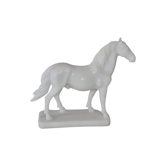 Standing Horse Made of White Marble Size: 11" x 5" x 9"H