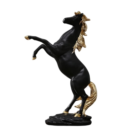 Standing Horse Resin Statue for Home Decor, Elegant Horse Art Figurine for Office Desk, Bookshelf, or Cabinet - Decorative Ornament Believed to Attract Good Luck and Wealth