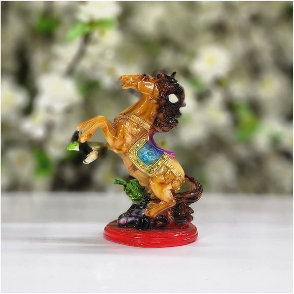 Standing Horse Statue in Resin Galloping Horse Statue Rearing Horse Idols Small Showpiece Home Decoration Horse Decorative Showpiece - AtoZ India Cart