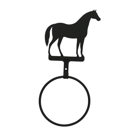 Home Decorative Indoor Black Standing Horse - Towel Ring