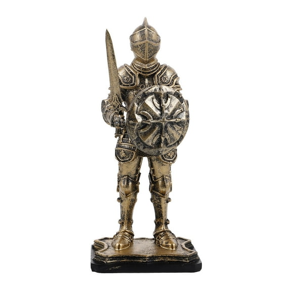 DEEPCRAFF Vintage Resin Knight Sculpture Standing Statue Medieval Home Decor for Living Room, Office, Study