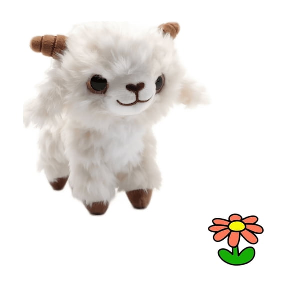 Standing Lamb Stuffed Animal, Soft Fluffy Farm Animal Plush, Polyester Stuffed Sheep Plush Toy, Small Cute Plushies for Toddlers Birthday Holiday Gifts,Room Decor.