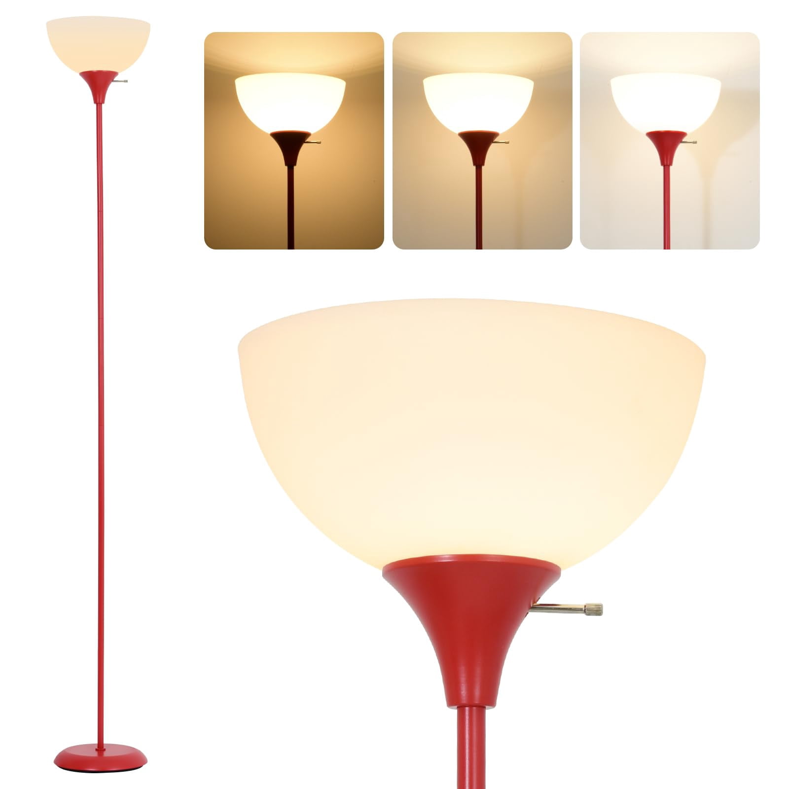 Standing Lamp  Floor Dimmable Lamps For Living Room Bedroom Study Office Kid's (red)