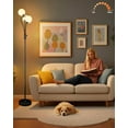 thumbnail image 1 of Standing Lamps with 3Pcs 3000K G9 Bulbs Stepless Black Dimmable Floor Lamp with Stable Base 3-Lights Modern Design Mid Century Floor Lamp for Living Room/Bedroon/Office, 1 of 16