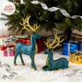 thumbnail image 1 of Standing & Lying Reindeer Figurine Set, Indoor Outdoor Christmas Xmas Decorations, Elk Tabletop Decor for New Year Mantel Window Home Party Decor, 1 of 7