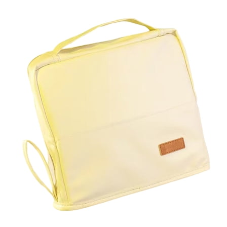 Standing Makeup Bag, 2025 New Standing Cosmetic Bag Organizer, Portable Functional Makeup Case with Multiple Compartments for Travel Cosmetics Storage, Beige