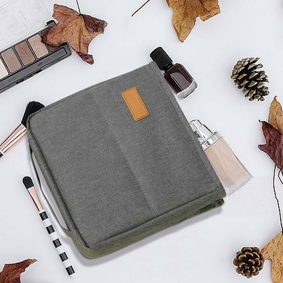 Standing Makeup Bag, Large Capacity Cosmetic Organizer with Multiple Compartments, Spacious Vertical Design for Easy Access & Travel-friendly Lightweight Storage, Perfect for On-the-go