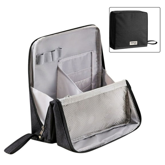 Standing Makeup Bag, Multi-Purpose Large Capacity with Room for Brushes and Mirror, Travel Makeup Organizer, Portable Standing Make Up Case, Waterproof Cosmetic Toiletry Bags with Handle