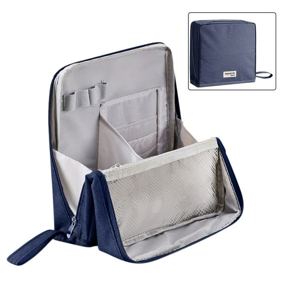 Standing Makeup Bag, Women'S Large Capacity Foldable Magnetic Travel Makeup Storage Bag, Waterproof Portable Open Makeup Bag With Divider