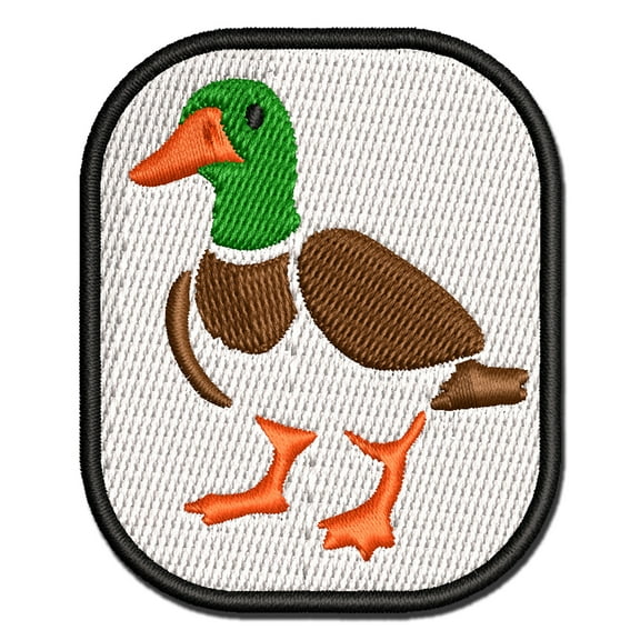 Standing Mallard Duck Applique Multi-Color Embroidered Iron-On Patch - 2.0 Inch Mini