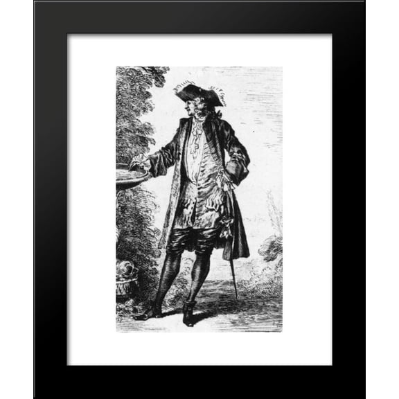 Standing Man 20x24 Framed Art Print by Antoine Watteau