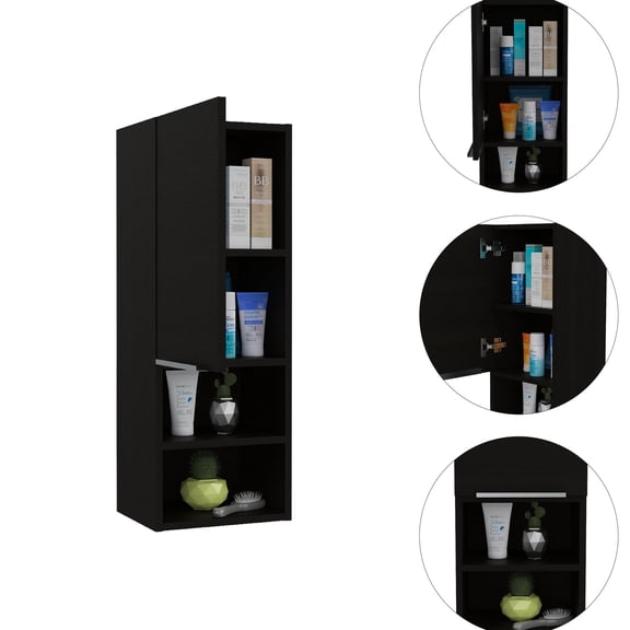 Standing Medicine Storage | Keep Medicines Organized in Bathroom, Two Shelves Setup | Black Color, Stylish Look | Assembly without Complex Equipment