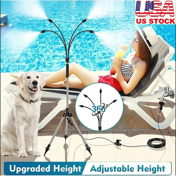 Standing Misters for Outside Patio Adjustable 4.1FT Misting System Spray Heads