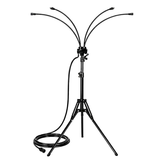 Standing Misting System for Outdoor Patio, Adjustable Height Water Mister with Tripod Base for Backyard Garden Pool Cooling(Black,110cm)