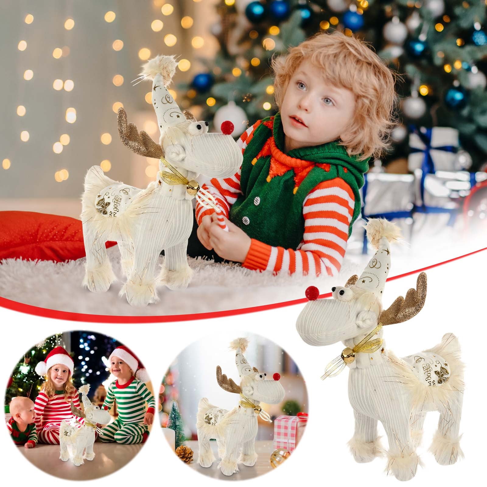 Dollibu Standing Moose With Clothes St￭ Animal With Basketball Plush Huggable Moose, Adorable Playtime Plush Toy, Cute Wild Life Gift Plush Doll