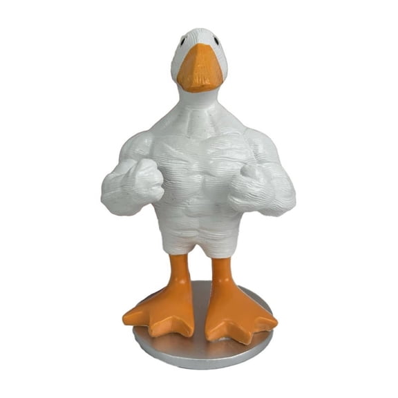 Standing Muscle Goose Statue for Home Decoration Hanging Rack Table Desk Ornament Funny Bedroom Decor Housewarming Gift