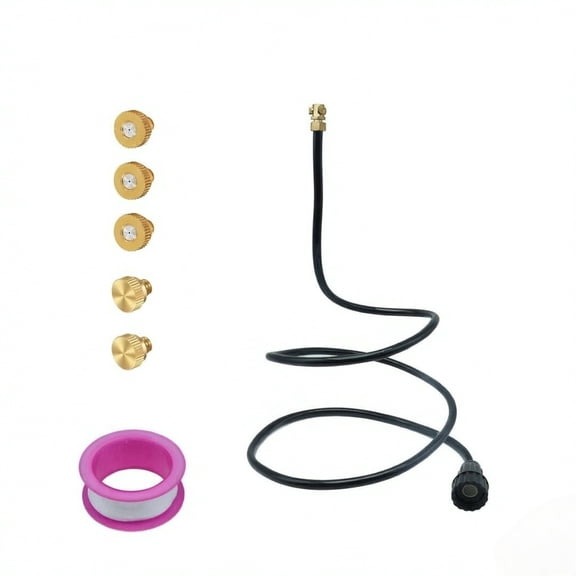 Standing Outdoor Hose Mister Patio Water Misting Cooling System Anti Clog Mist Nozzle with Sealing Tape for Backyard Garden Pool Outdoor Cooling