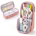 thumbnail image 1 of Standing Pencil Case with 2 Compartments, Magnetic Mobile Phone Holder Pen Bag, Large Capacity Storage Pouch, University Stationery Organizer for Adults & Teens(B), 1 of 8
