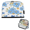 thumbnail image 1 of Standing Pencil Case with Base Large Capacity Stationery Pouch Pen Bag with Zipper for Women Men Blue Flowers and Butterflies, 1 of 7