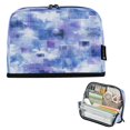 thumbnail image 1 of Standing Pencil Case with Base Large Capacity Stationery Pouch Pen Bag with Zipper for Women Men Blue Squares and Shapes, 1 of 7