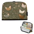 thumbnail image 1 of Standing Pencil Case with Base Large Capacity Stationery Pouch Pen Bag with Zipper for Women Men Chickens with Wildflowers and Grasses, 1 of 7