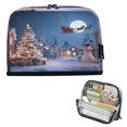 thumbnail image 1 of Standing Pencil Case with Base Large Capacity Stationery Pouch Pen Bag with Zipper for Women Men Christmas Night Scene, 1 of 7