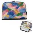 thumbnail image 1 of Standing Pencil Case with Base Large Capacity Stationery Pouch Pen Bag with Zipper for Women Men Colorful Splashes and Brushstrokes, 1 of 7