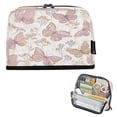 thumbnail image 1 of Standing Pencil Case with Base Large Capacity Stationery Pouch Pen Bag with Zipper for Women Men Delicate Butterflies and Flowers, 1 of 7
