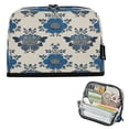 thumbnail image 1 of Standing Pencil Case with Base Large Capacity Stationery Pouch Pen Bag with Zipper for Women Men Elegant Blue Flowers Pattern, 1 of 7
