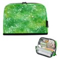 thumbnail image 1 of Standing Pencil Case with Base Large Capacity Stationery Pouch Pen Bag with Zipper for Women Men Green Ink Splatter Pattern, 1 of 7
