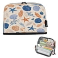 thumbnail image 1 of Standing Pencil Case with Base Large Capacity Stationery Pouch Pen Bag with Zipper for Women Men Hand-drawn Shell Pattern, 1 of 7