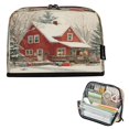 thumbnail image 1 of Standing Pencil Case with Base Large Capacity Stationery Pouch Pen Bag with Zipper for Women Men House with Snow-covered Roof, 1 of 7