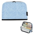 thumbnail image 1 of Standing Pencil Case with Base Large Capacity Stationery Pouch Pen Bag with Zipper for Women Men Light Blue Geometric Pattern, 1 of 7