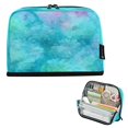 thumbnail image 1 of Standing Pencil Case with Base Large Capacity Stationery Pouch Pen Bag with Zipper for Women Men Pastel Blue Dandelions, 1 of 7