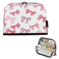 thumbnail image 1 of Standing Pencil Case with Base Large Capacity Stationery Pouch Pen Bag with Zipper for Women Men Pink Bows Pattern, 1 of 7