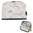 thumbnail image 1 of Standing Pencil Case with Base Large Capacity Stationery Pouch Pen Bag with Zipper for Women Men Pink Flower and Gray Bird, 1 of 7