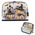 thumbnail image 1 of Standing Pencil Case with Base Large Capacity Stationery Pouch Pen Bag with Zipper for Women Men Pumpkins and Witch Hats, 1 of 7