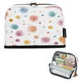 thumbnail image 1 of Standing Pencil Case with Base Large Capacity Stationery Pouch Pen Bag with Zipper for Women Men Small Watercolor Splashes and Dots, 1 of 7