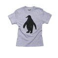thumbnail image 1 of Standing Penguin Beautiful Silhouette Girl's Cotton Youth Grey T-Shirt, 1 of 2