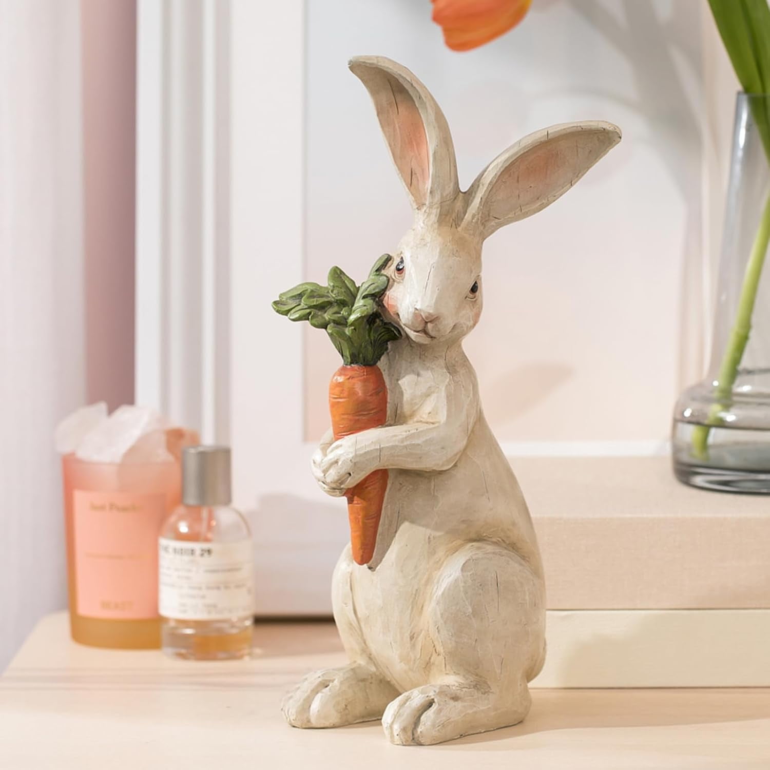 Standing Rabbit Figurines Home Decoration - Indoor Bunny Statues with ...