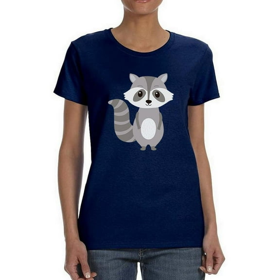 Standing Raccoon Sketch Shaped T-Shirt Women -Image by Shutterstock, Female x-Large