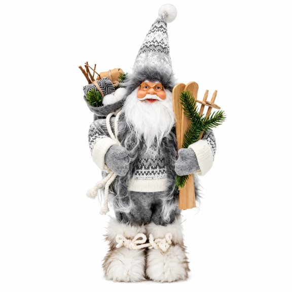 Standing Santa Sledge Decor, Christmas Santa Claus Figure with Sledge for Festive Window & Storefront Display