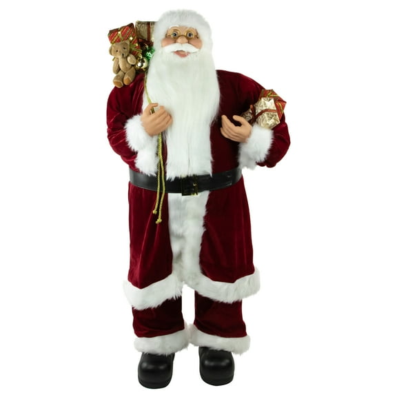 Northlight Standing Santa with Presents and Gift Bag Christmas Decoration - 48"