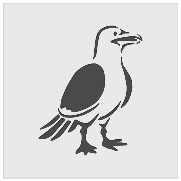 Standing Seagull Bird DIY Cookie Wall Craft Stencil - 4.5 Inch