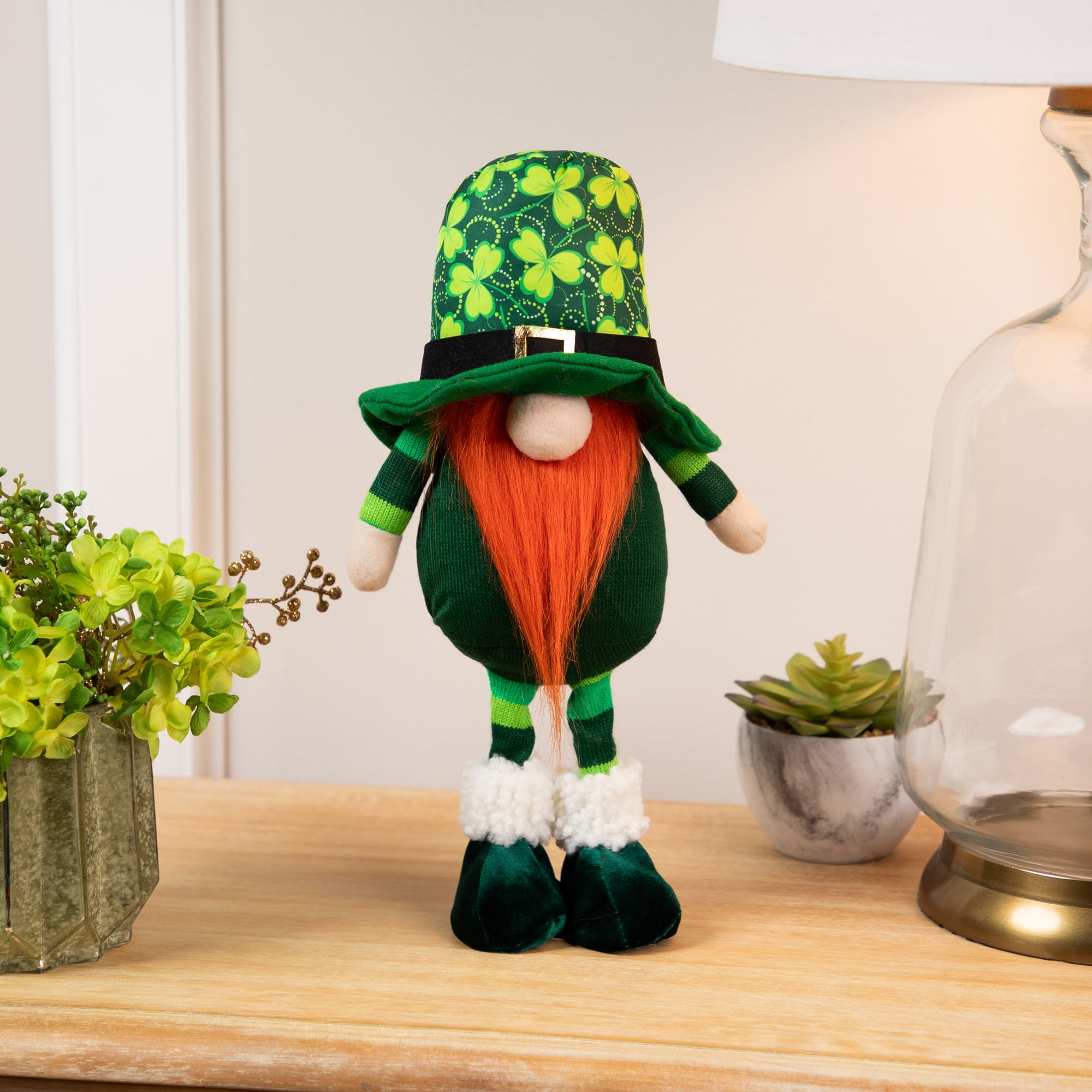Standing Shamrock St Patrick's Day Gnome - 12.5"