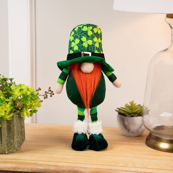 Standing Shamrock St Patrick's Day Gnome - 12.5"