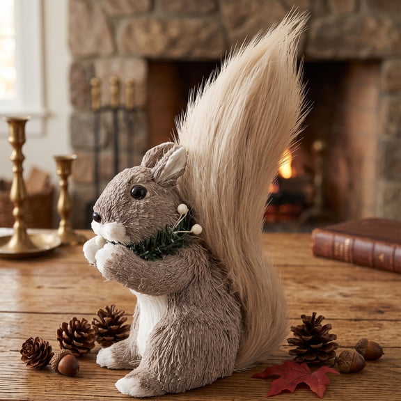 Northlight Standing Squirrel with Neck Wreath Christmas Figure - 12"