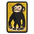 thumbnail image 1 of Standing Stoic Chimpanzee Ape Monkey Applique Multi-Color Embroidered Hook & Loop Patch - 3.5 Inch Large, 1 of 5