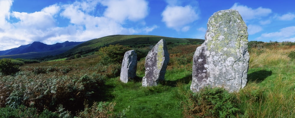 Standing Stone Alignment Near Cloughran Dingle Peninsula Co Kerry Ireland Canvas Art - The Irish Image Collection Design Pics (36 x 14)